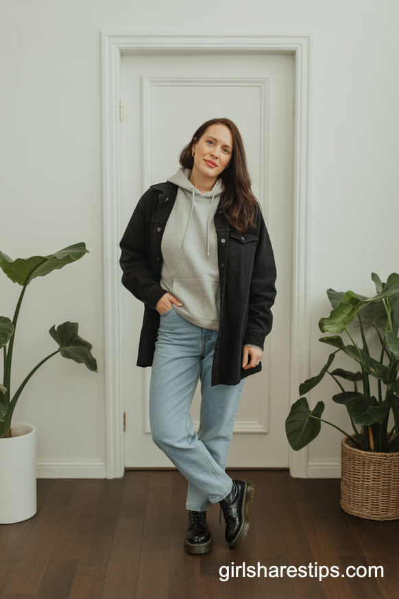 Casual Hoodie, Jeans, And Docs For Off-Duty Days