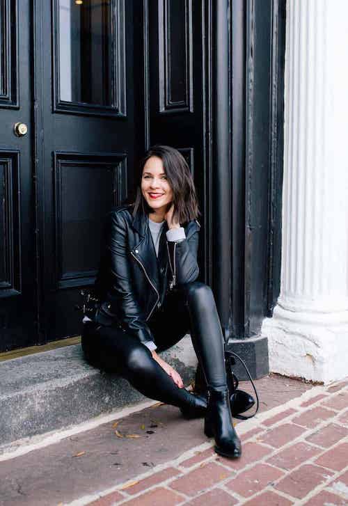 how to wear leather leggings over 40