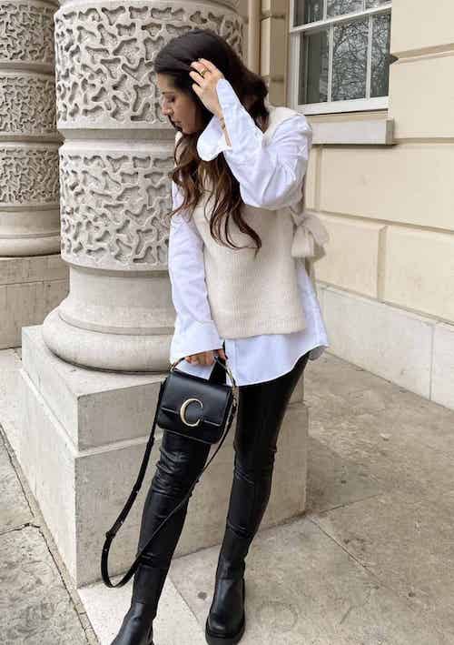 how to wear leather leggings with boots