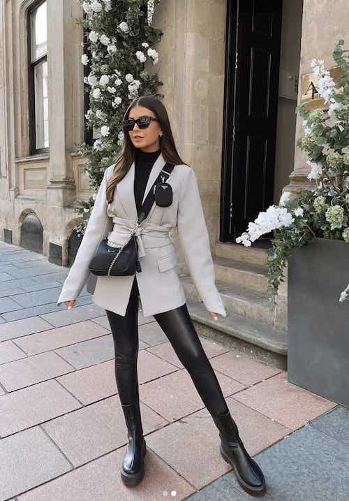 how to wear leather leggings for work