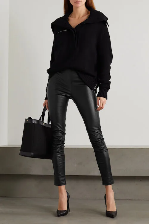 how to wear leather leggings