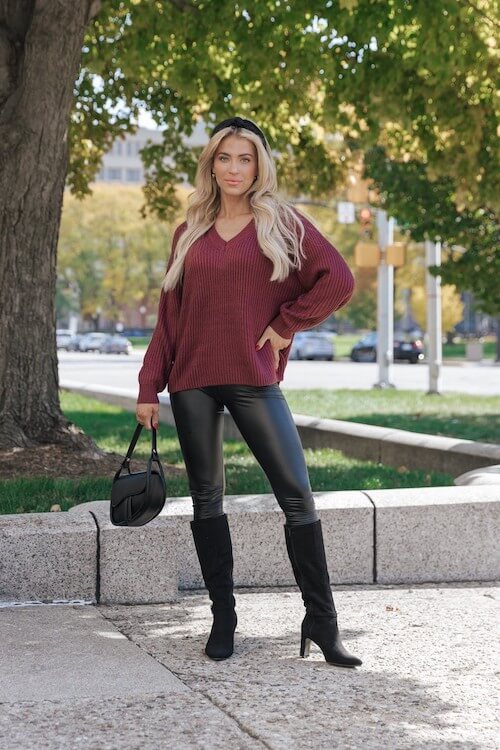 how to wear leather leggings