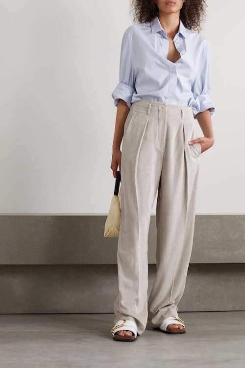 chic outfits with linen pants for women