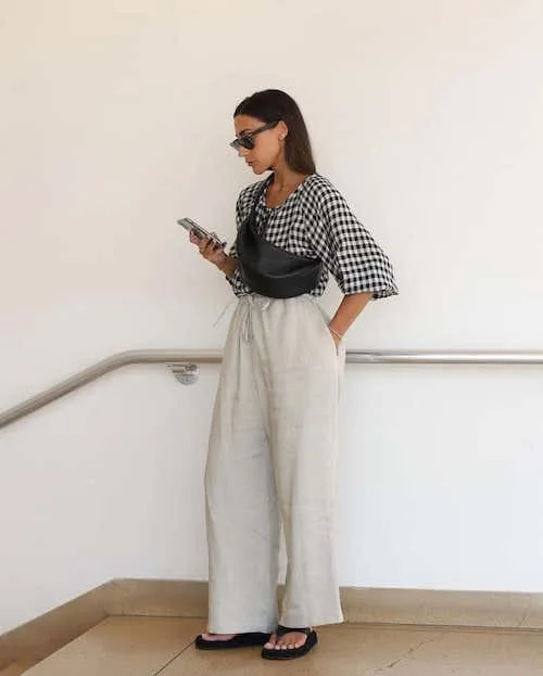 chic linen pants outfit ideas for women