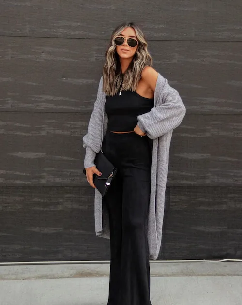 how to wear long cardigan