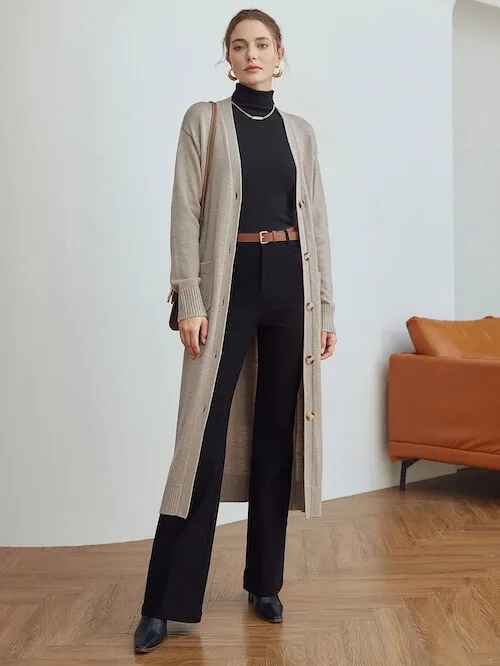 how to wear long cardigan