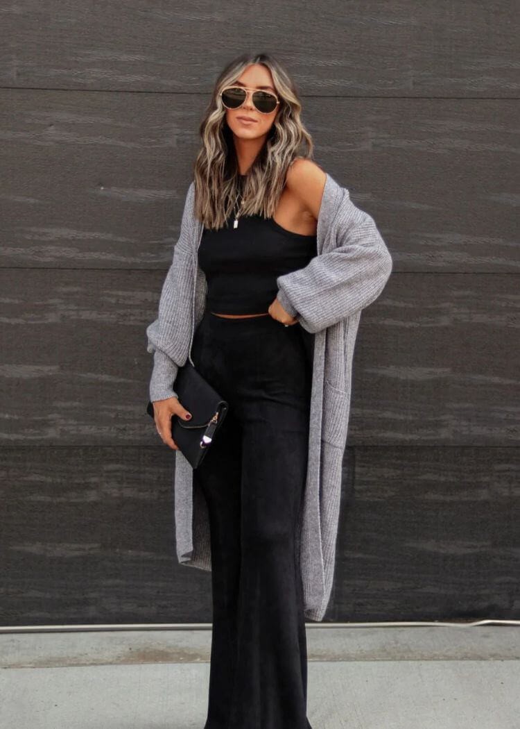 how to wear long cardigan