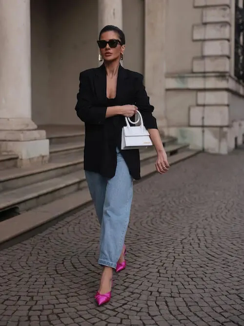 jeans and blazer outfit