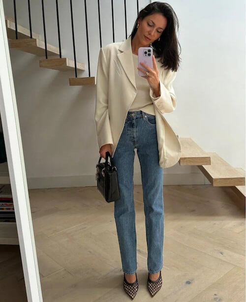 jeans and blazer outfit