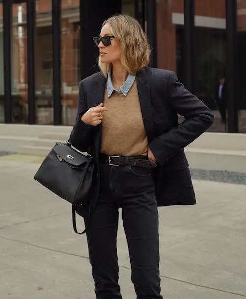 jeans and blazer outfit