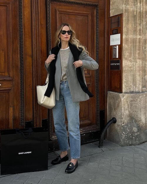 jeans and blazer outfit