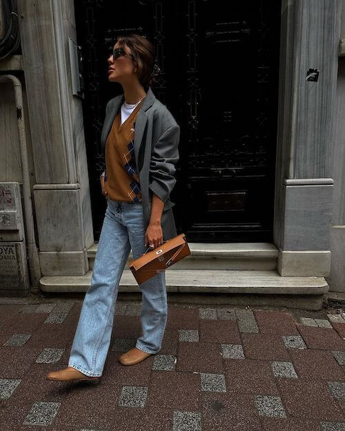 jeans and blazer outfit