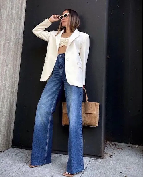 jeans and blazer outfit