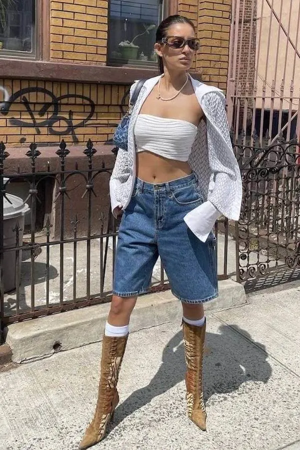 jorts outfit ideas women