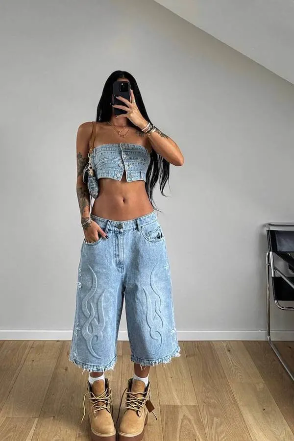 jorts outfit ideas women