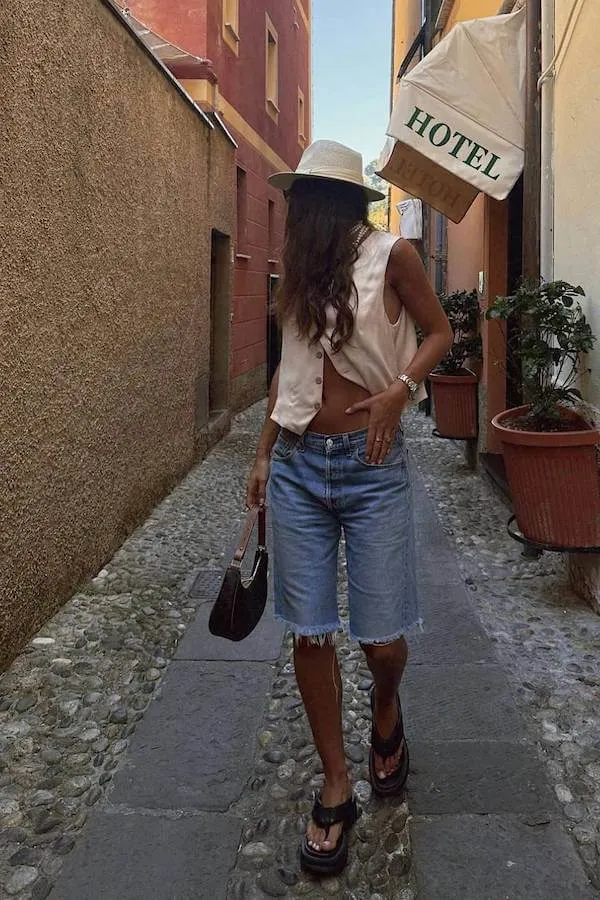 jorts outfit ideas women