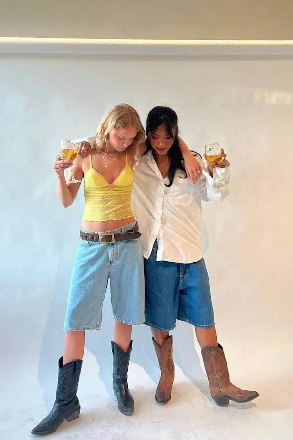 jorts outfit ideas women