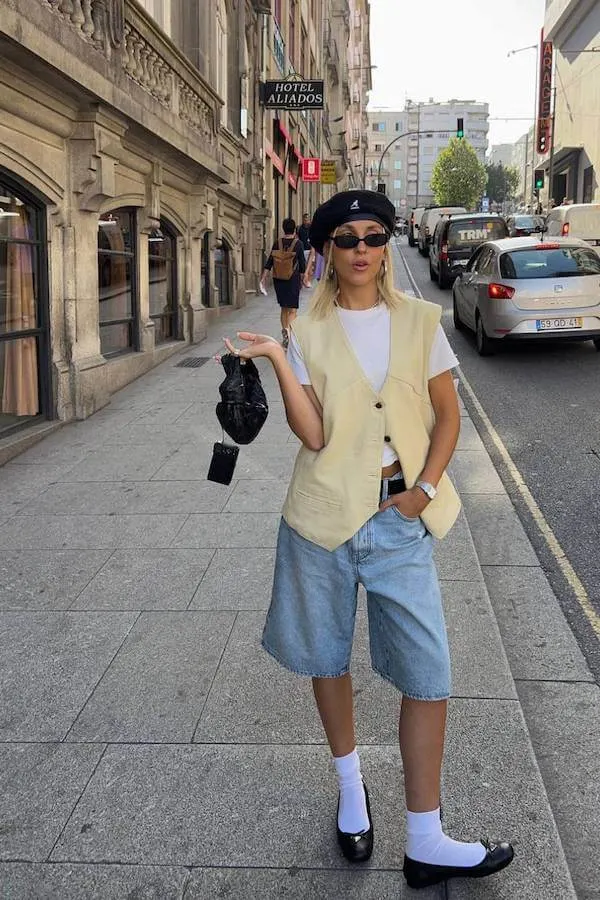 jorts outfit ideas women