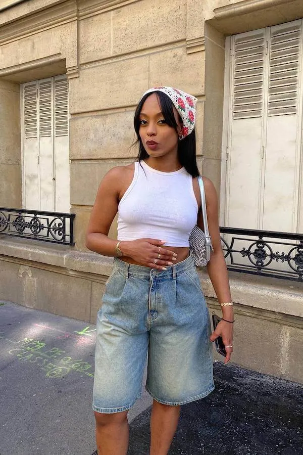 jorts outfit ideas women