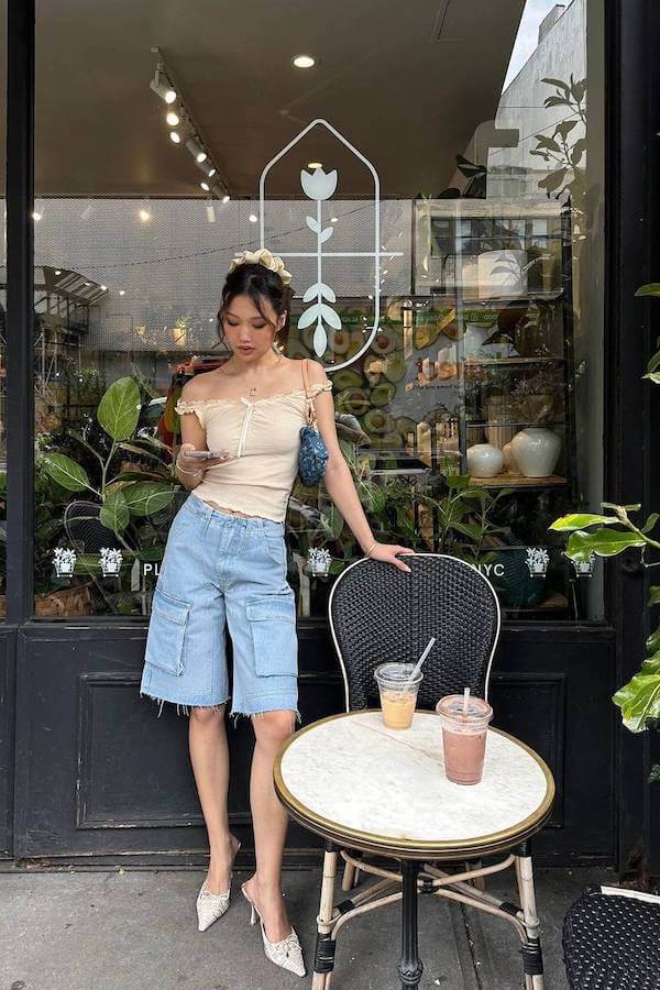 jorts outfit ideas women