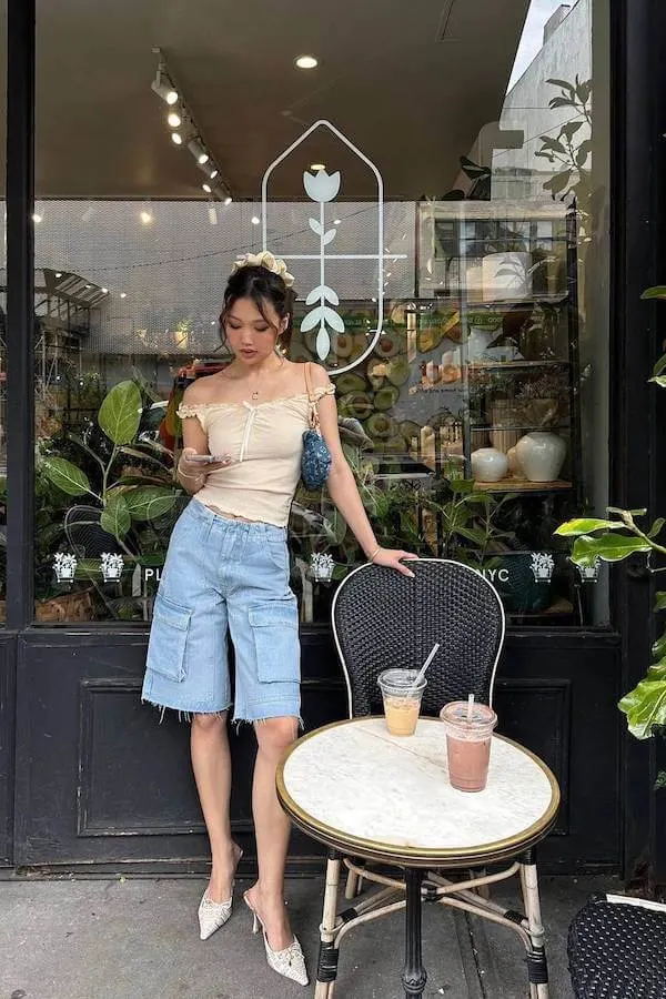 jorts outfit ideas women