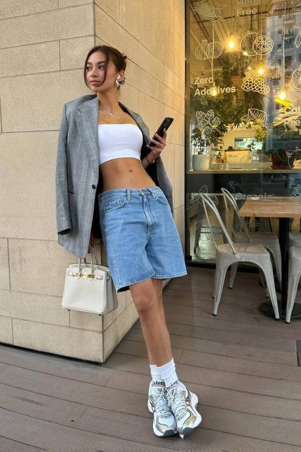 jorts outfit ideas women