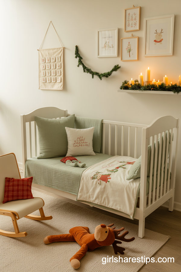 Toddler-Friendly Christmas Nursery Bedroom With Safe Decor
