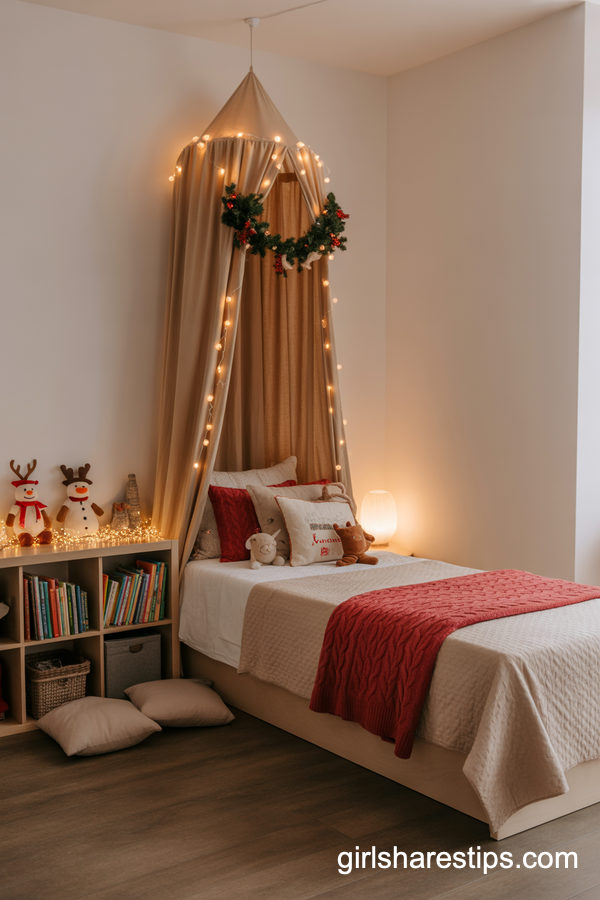 Cozy Christmas Reading Nook Bedroom For Little Bookworms