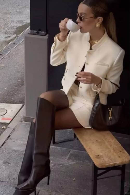 knee high boots outfit woman