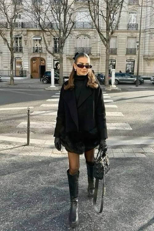 knee high boots outfit woman