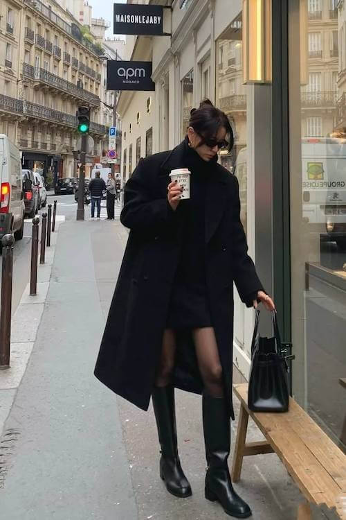 knee high boots outfit woman