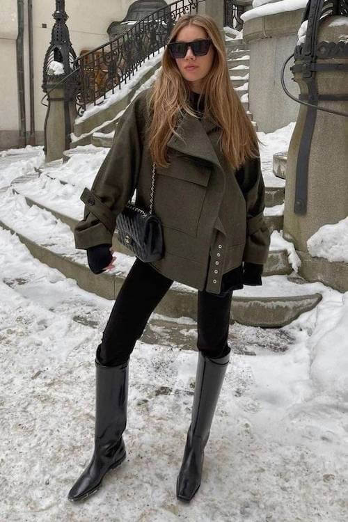 knee high boots outfit woman