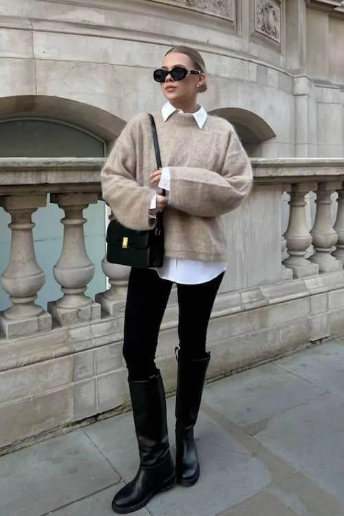 knee high boots outfit woman