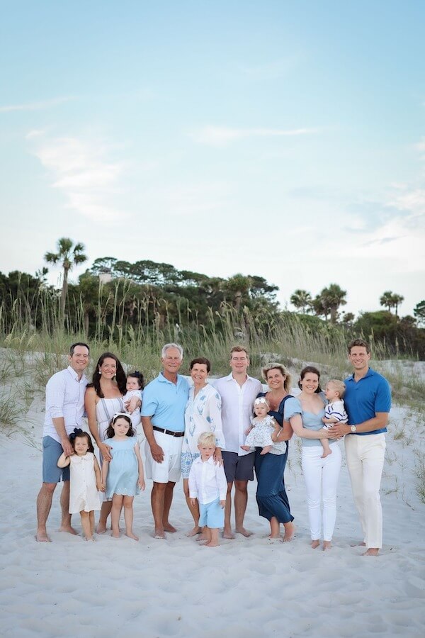 Blue and White Themed Beach Family Outfits