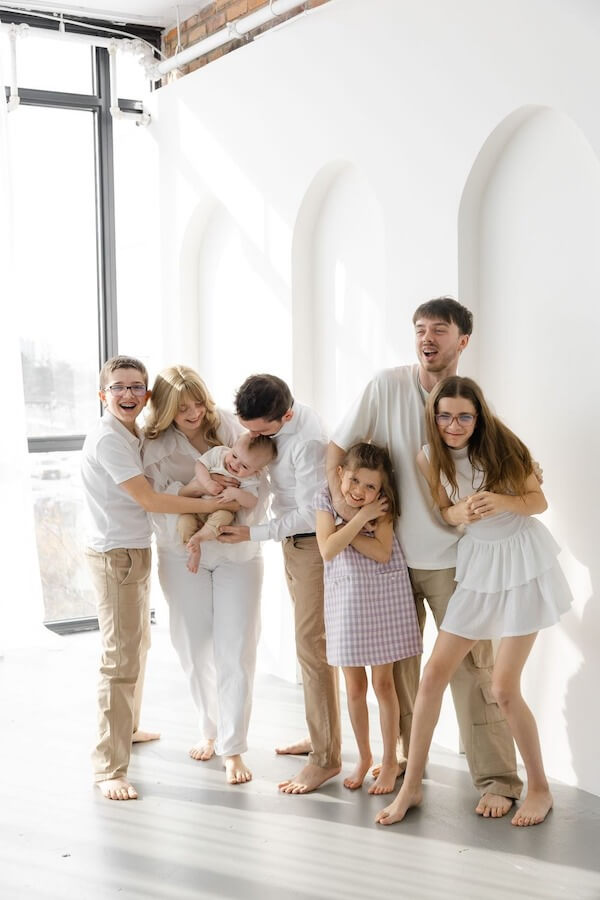 Casual White and Khaki Family Outfits