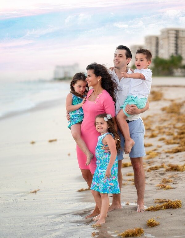 Bright Pink and Aqua Family Beach Outfits