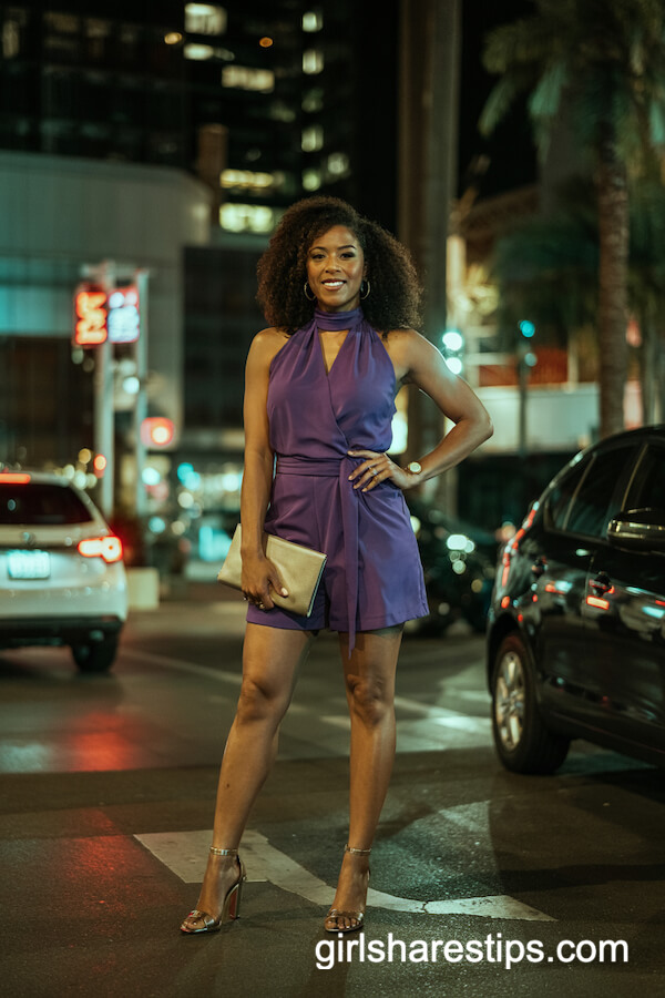 Purple Romper for Vegas Nights