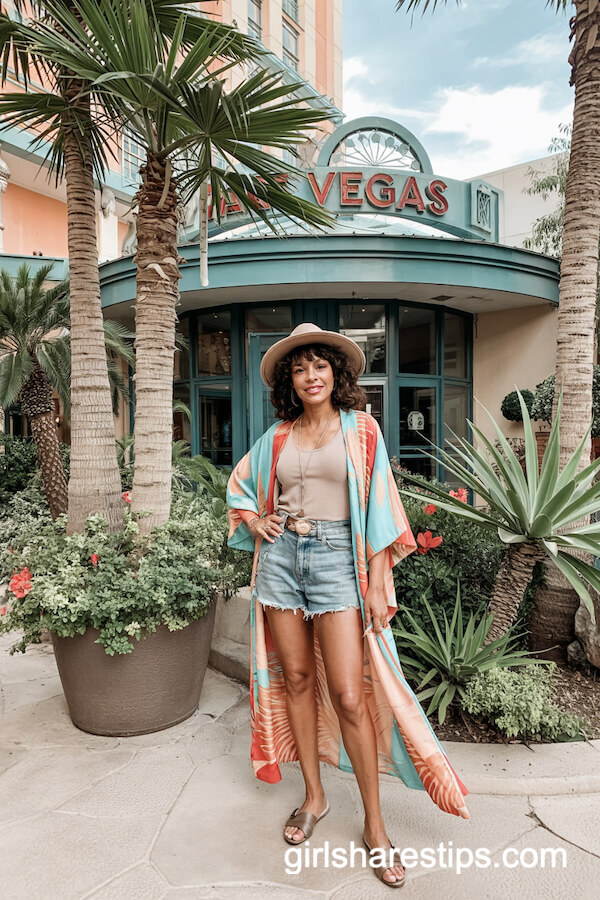 Kimono Wrap with Tank and Shorts