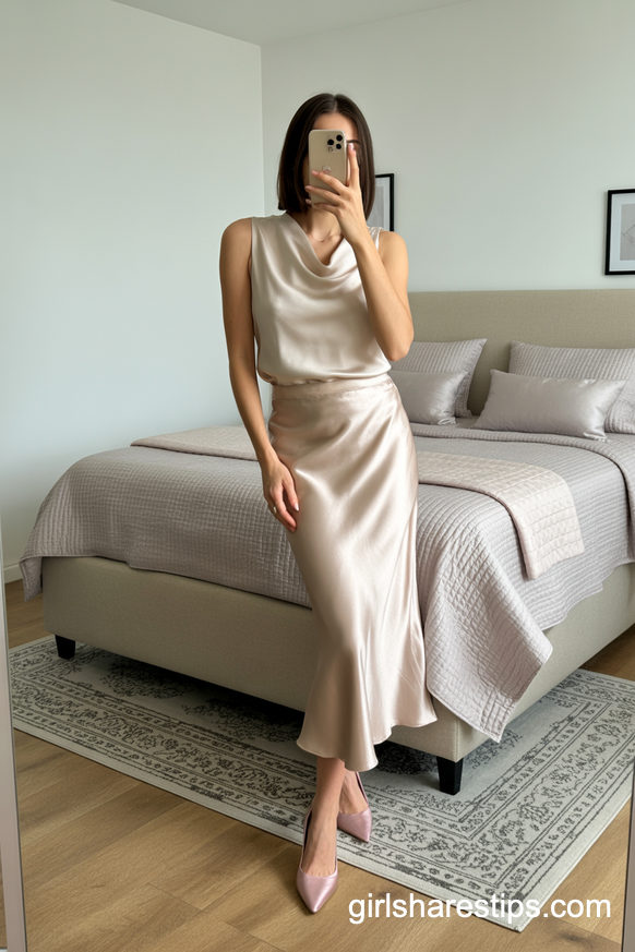 Silky Monochrome Set For Law School Mixers
