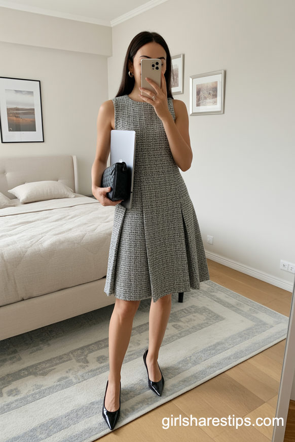 Tweed Sheath Dress For Presentations And Moot Court