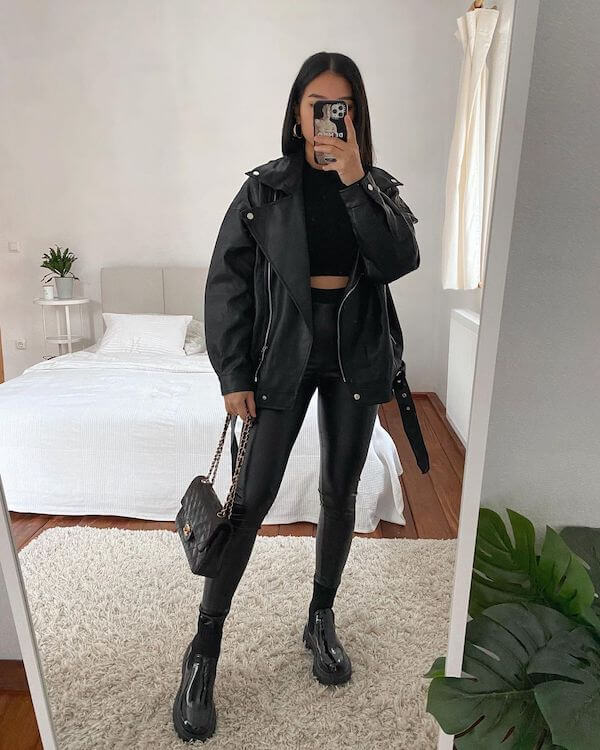 leather jacket outfits women