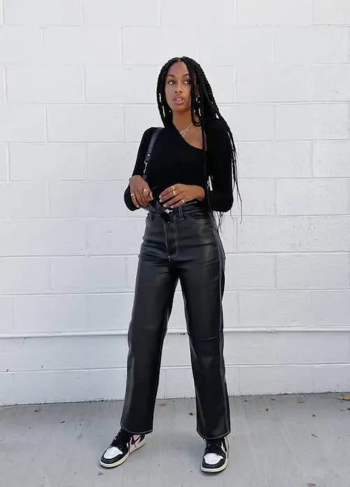 Sophia Faux Leather Pants  Black  Style Me Luxe