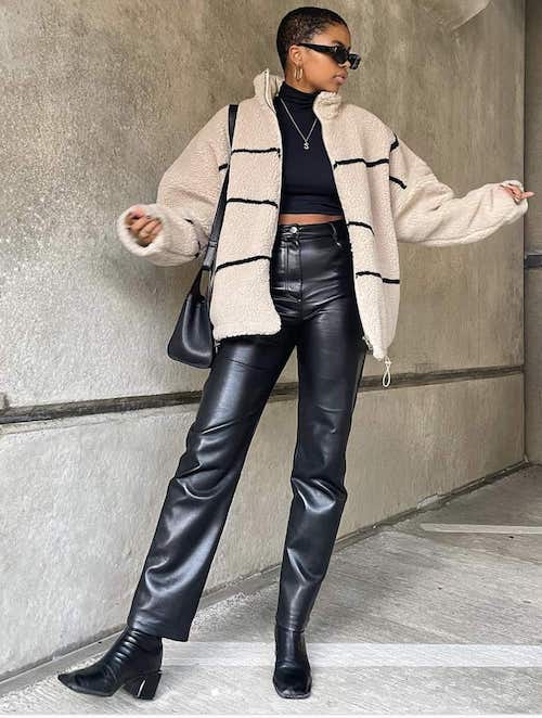 Faux Leather Pants Styled 2 Ways  Extra Petite  Fashion pants Leather  pants style Leather pants