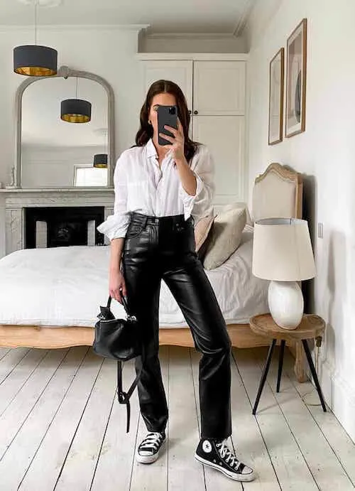 leather pants outfits