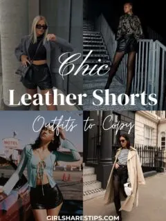 leather shorts outfit ideas collage