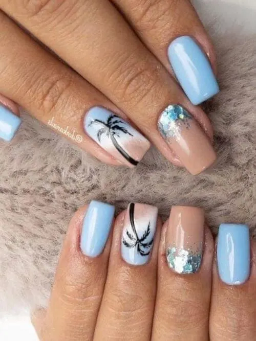 light blue nail designs baby blue nail designs