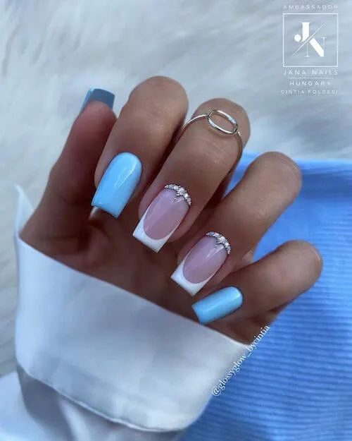 light blue nail designs baby blue nail designs