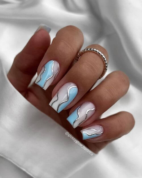 light blue nail designs baby blue nail designs