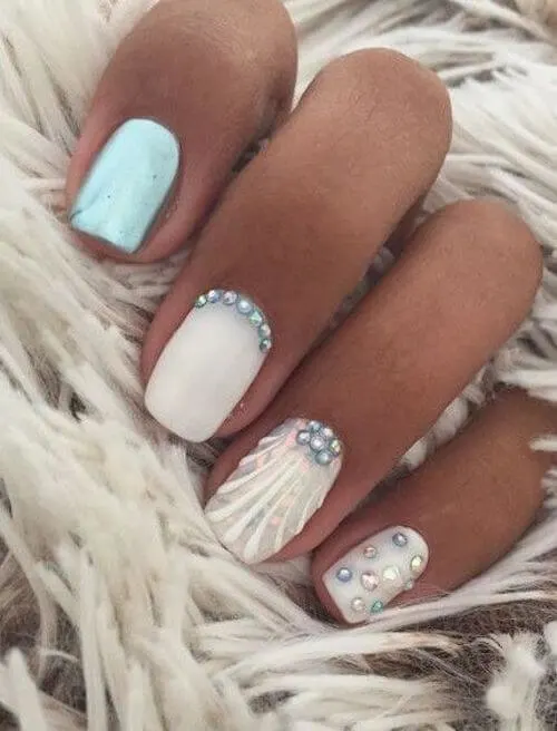 light blue nail designs baby blue nail designs