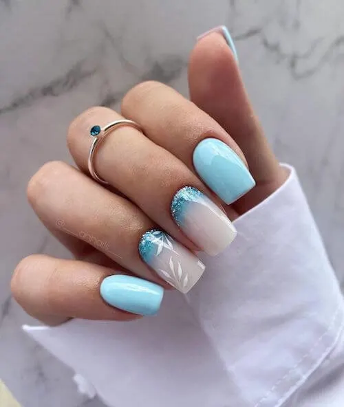 light blue nail designs baby blue nail designs